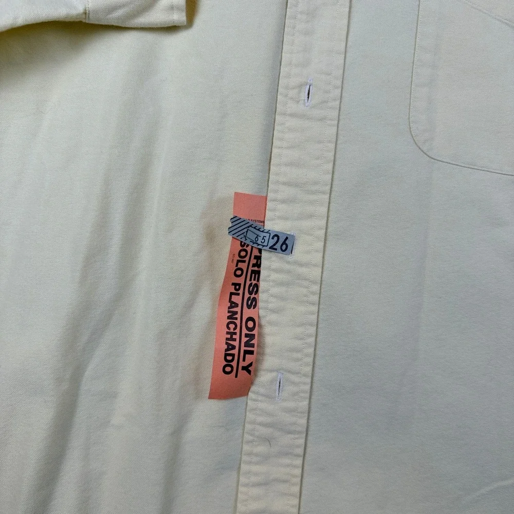 Vintage Polo Ralph Lauren Oxford Shirt Mens XL Pastel Yellow OCBD Flesh Pony 90s